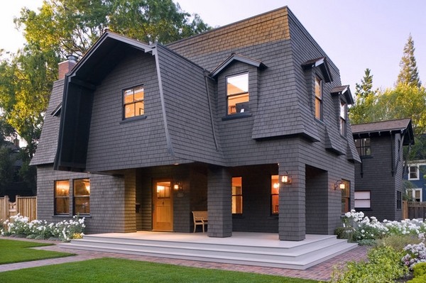 modern house exterior mansard style roof