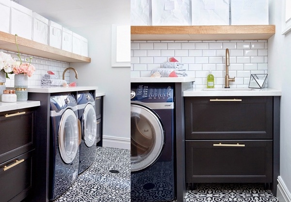  laundry-room-cabinets-ideas-black-white-cabinets-subway tile backsplash