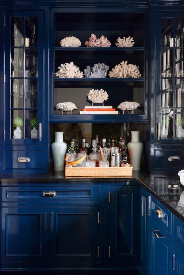 most beautiful butlers pantry designs blue cabinets glass fronts open shelves 