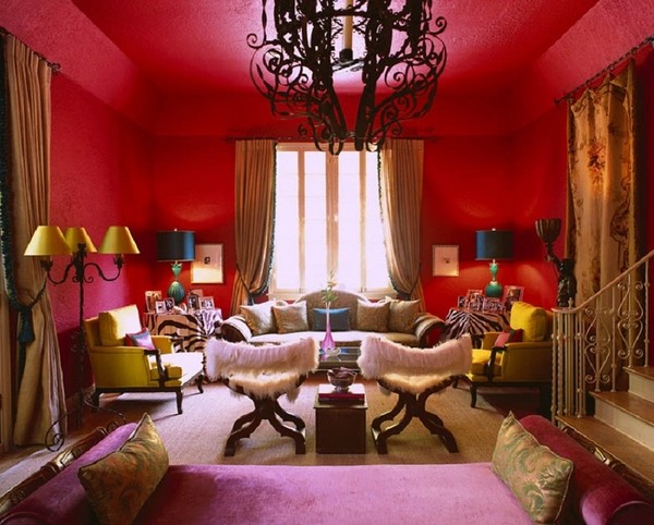 red paint color ideas gold accents ideas 