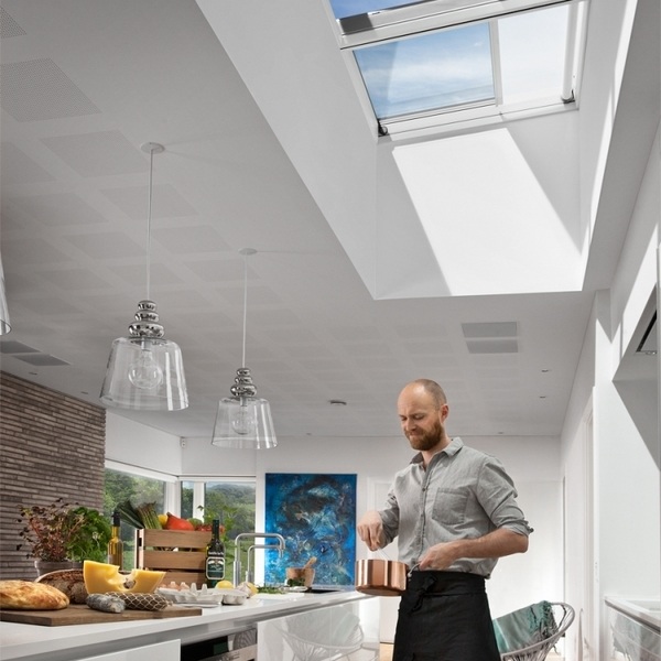 skylight blinds modern white kitchen pendant lights