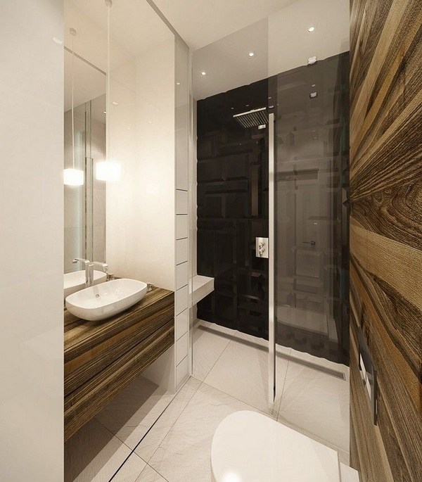 small-bathroom-design-curbless-shower-linear-drain-glass-door