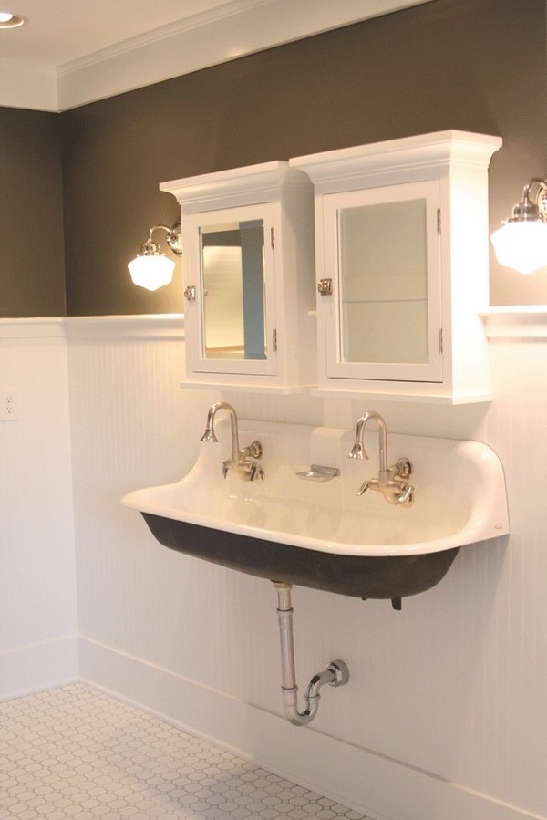 small bathroom ideas trough sink medicine cabinets