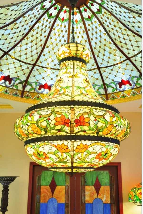 stained glass ceiling artistic decor