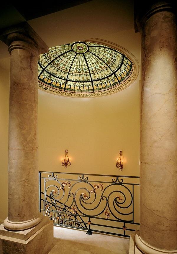 stained glass exclusive wrought iron staircase decor