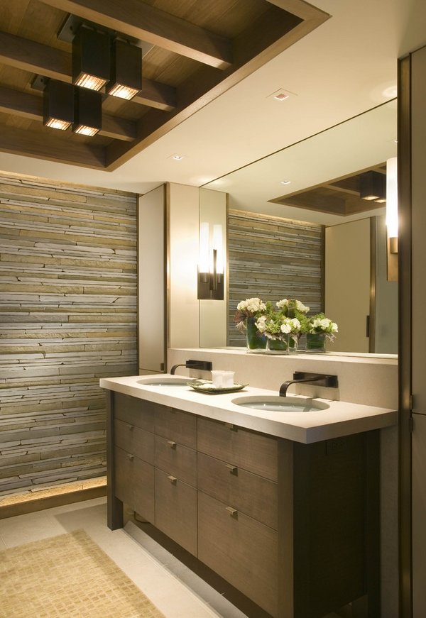 double sink vanity design ideas neutral colors wooden vanity