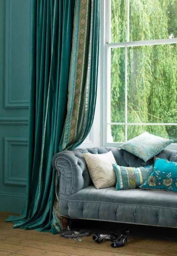 stylish living room ideas color scheme ideas turquoise curtains