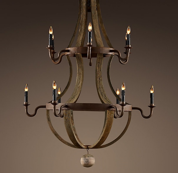  wine barrel chandelier lighting fixtures design rustic decor 