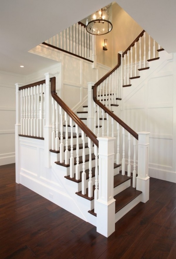 interior staircase handrail ideas newel post ideas