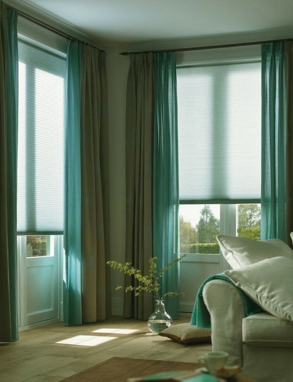 turquoise and gray curtains modern living room decor