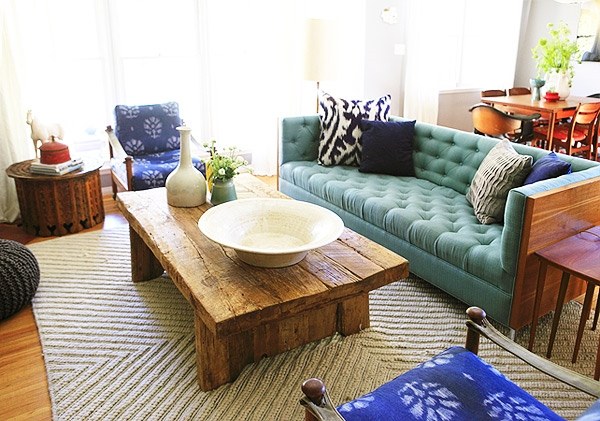 turquoise furniture ideas turquoise sofa rustic wood coffee table