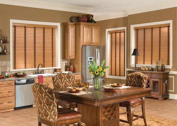 window blinds faux wood kitchen dining room decorating ideas