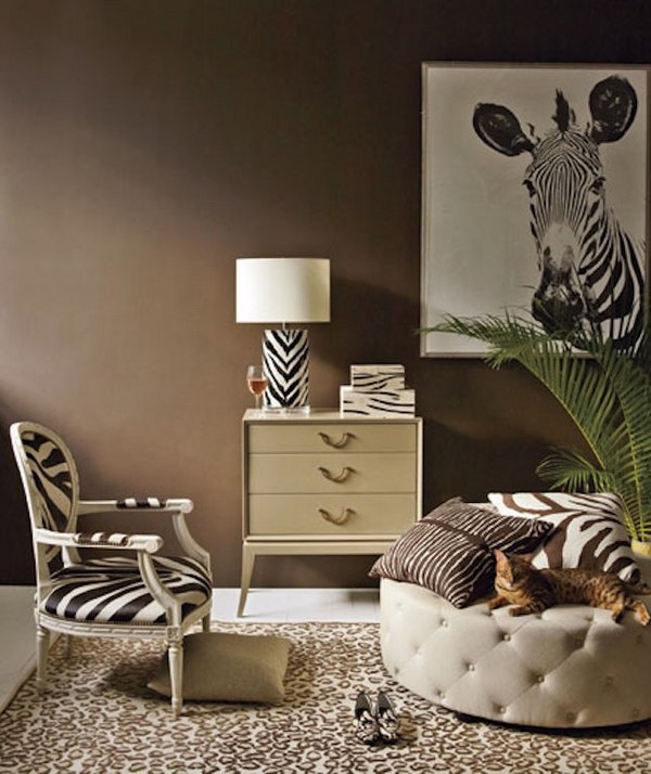 zebra cheetah animal print ideas home decor table lamp armchair pillows