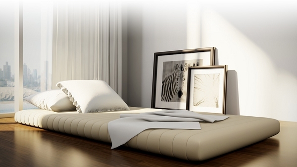 futon bed Japanese bedroom design