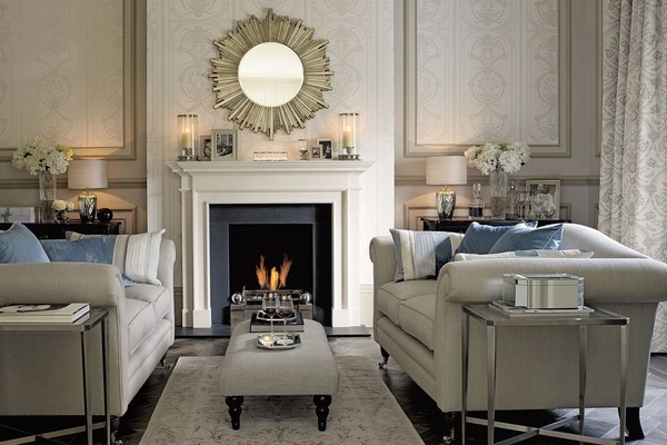 Laura Ashley wallpaper stylish elegant living room interior 