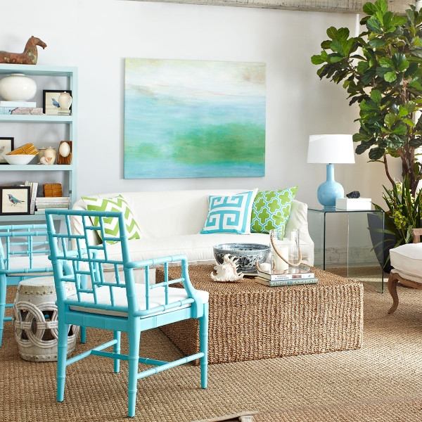 Seagrass-furniture-ideas-ottoman living room decor