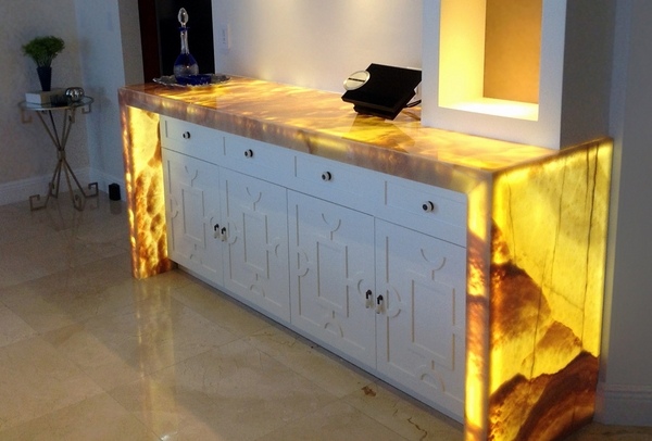 backlit onyx countertops ideas kitchen design kitchen bar LED light panel
