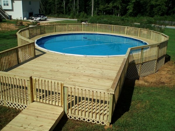 above ground pools with decks garden pool design wooden deck 