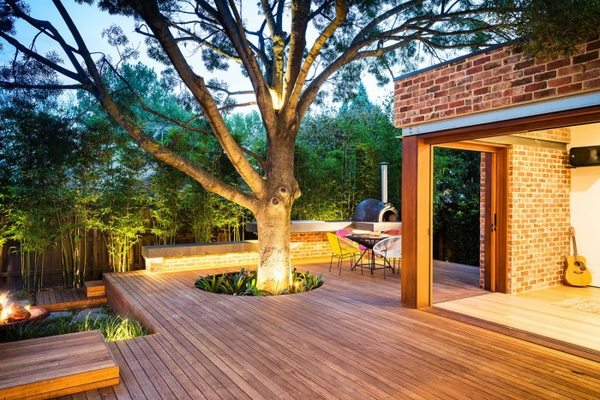 landscaping ideas backyard deck outdoor lighting design