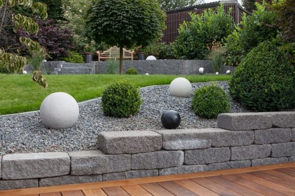 landscaping ideas retaining wall garden deck backyard design
