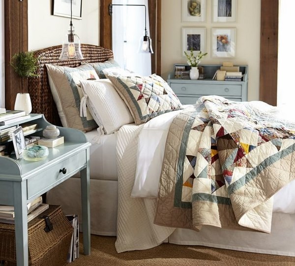 bedroom-furniture-seagrass-headboard-ideas-bedside-tables