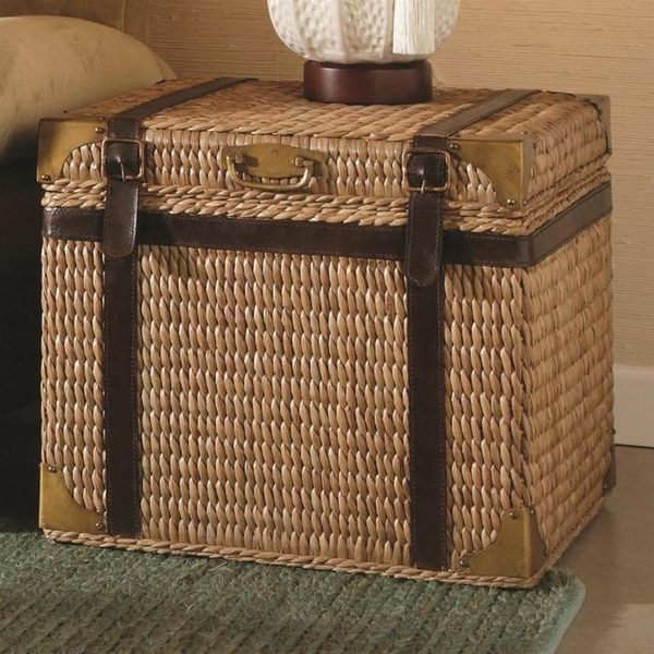 bedroom storage bedside table nightstand wicker