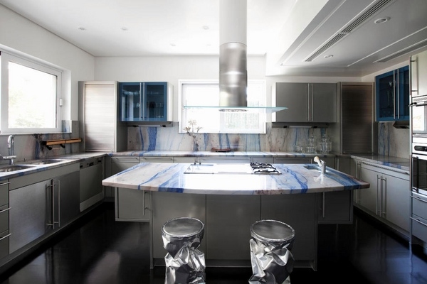 blue marble countertops contemporary design ideas white decor