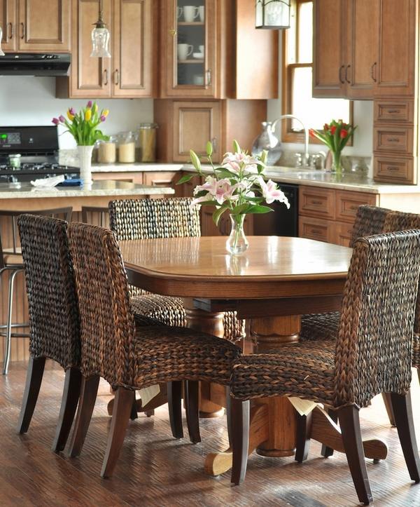 breakfast nook furniture round table seagrass chairs