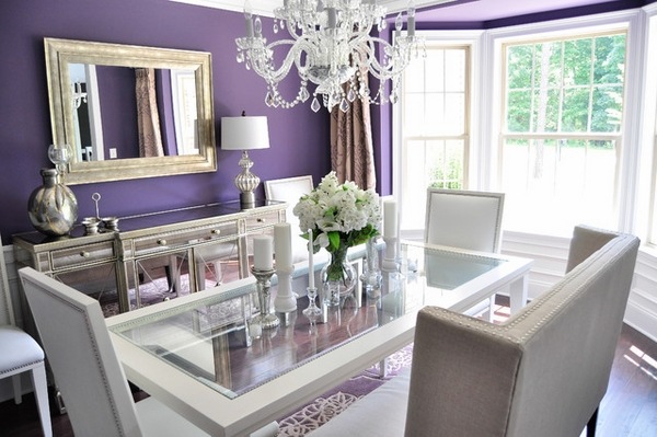 contemporary-dining-room-modern-furniture-mirrored-sideboards-crystal-chandelier