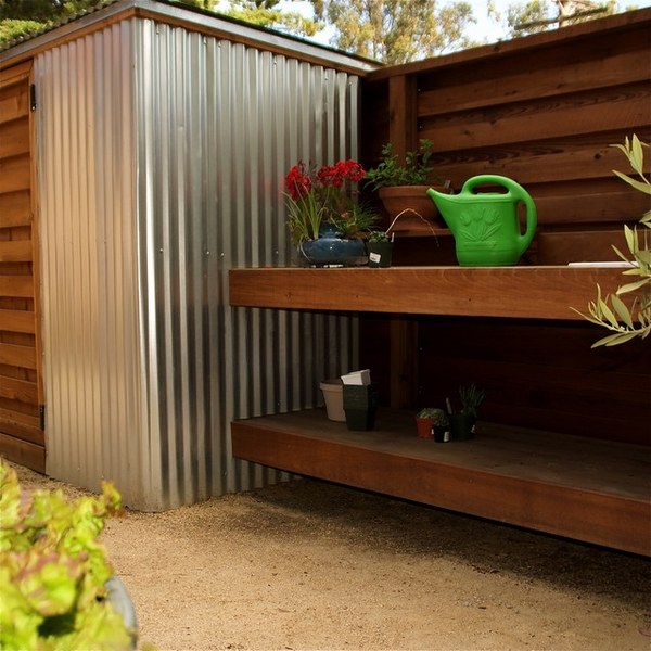 storage ideas wooden shelves garden fence ideas