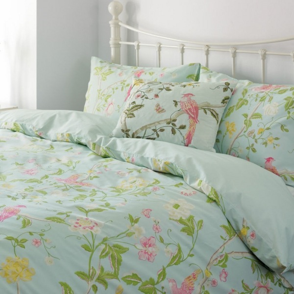 laura ashley bedding set ideas pastel green floral pattern