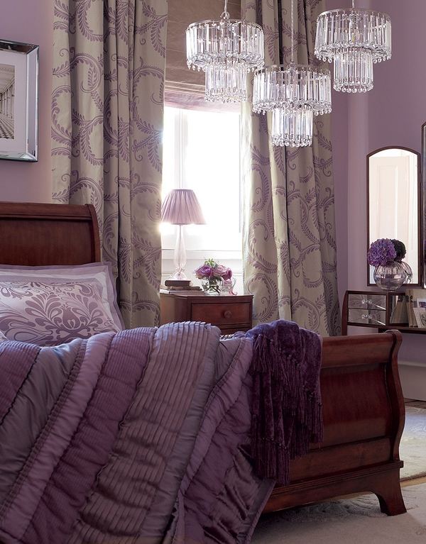 interiors bedroom decorating ideas purple colors