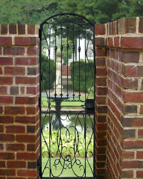 metal-garden-gates-ornate-wrought-iron-garden-gate-brick-wall-garden-decor