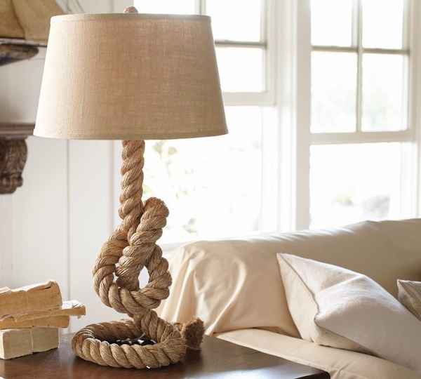 nautical light fixtures ideas rope table lamp living room coastal decor