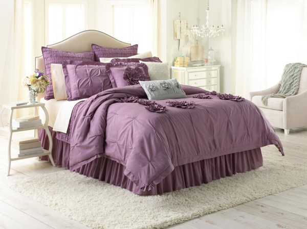 purple bedding set dust ruffles ideas white bedroom decorating ideas