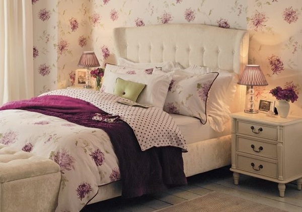 romantic bedroom ideas bedding ideas floral wallpaper