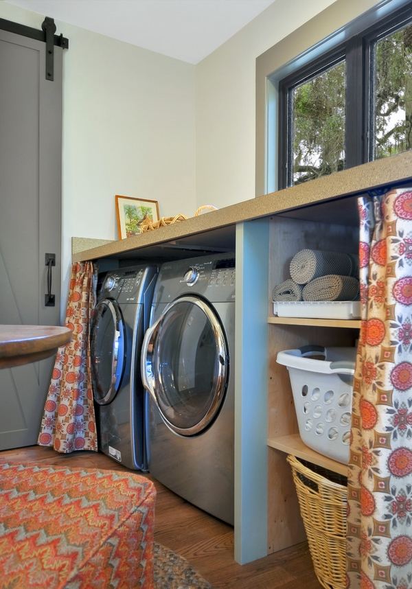 small laundry room ideas counter space storage shelves ideas