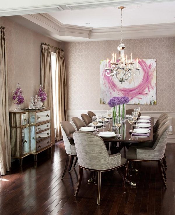 stylish-dining-room-ideas-mirrored-sideboard-wood-table