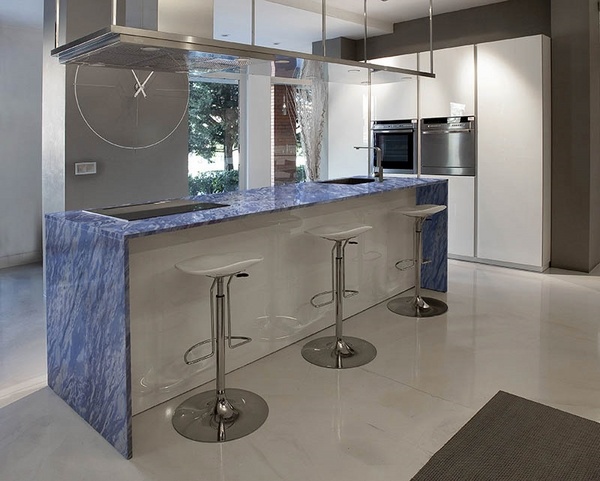 unique blue marble countertops contemporary kitchen decor