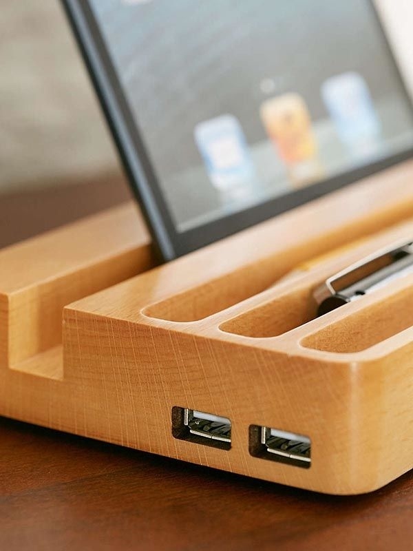 wooden charging station ideas usb ports 