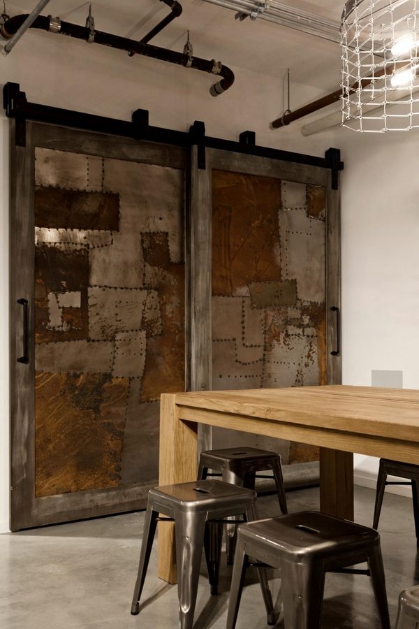 Industrial style design ideas loft design barn door ideas