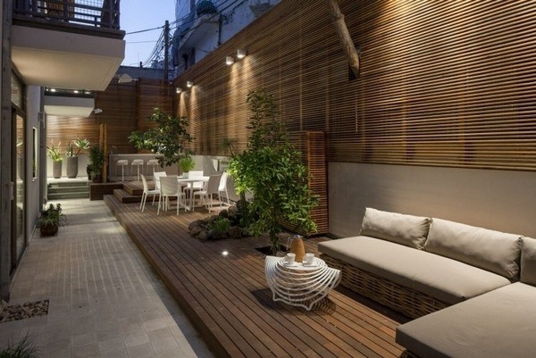 modern patio ideas wooden fence