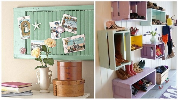 upcycled ideas DIY mudroom storage