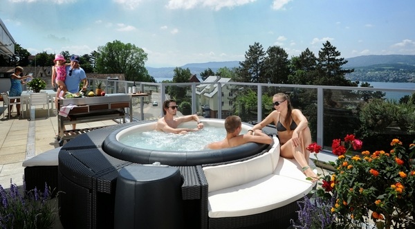 balcony design ideas softub portable spa with seating 