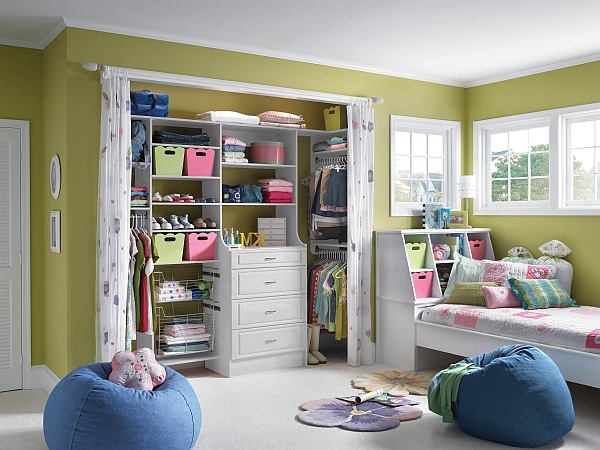 cool kids bedroom ideas custom storage shelves closet organizers 