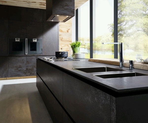 custom cabinets minimalist kitchen black