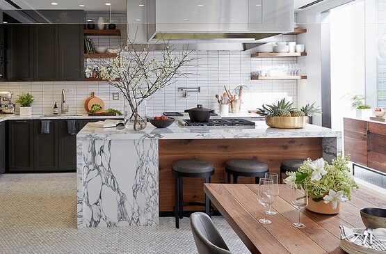 dream-kitchen-design-ideas-modern-kitchen-black-cabinets-marble-kitchen-island