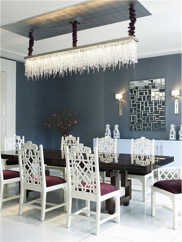 Rectangle chandelier make a statement in your dining room