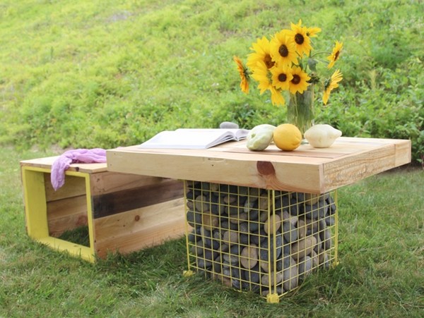  DIY garden furniture wooden table bench