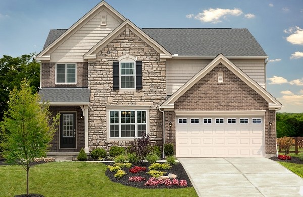 house exterior ledgestone tile cladding house curb appeal front yard